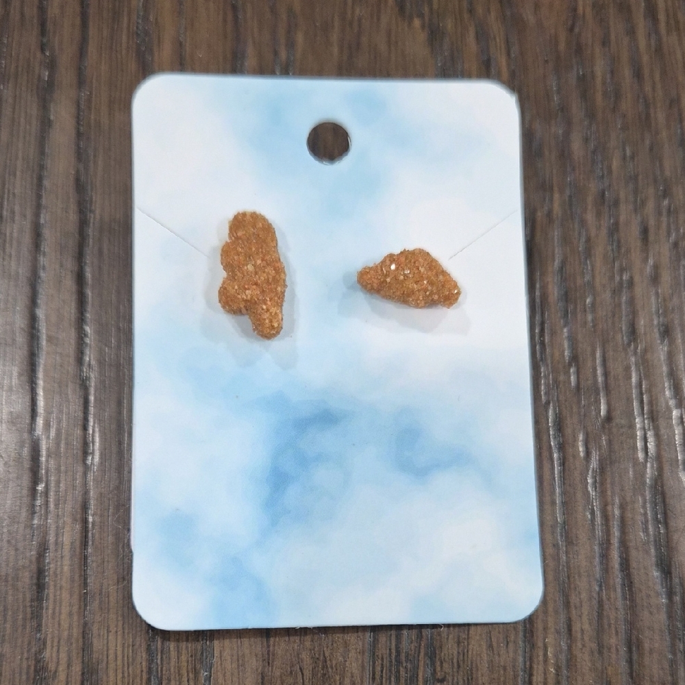 Gold Glitter Stud Earrings